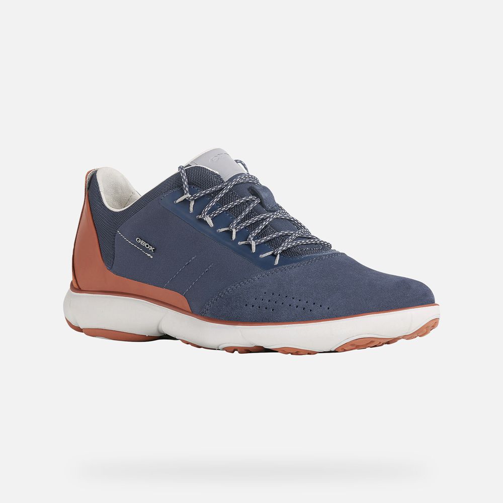 Tenis Geox Homem Azuis/Marrom - Nebula - FKHLI9275